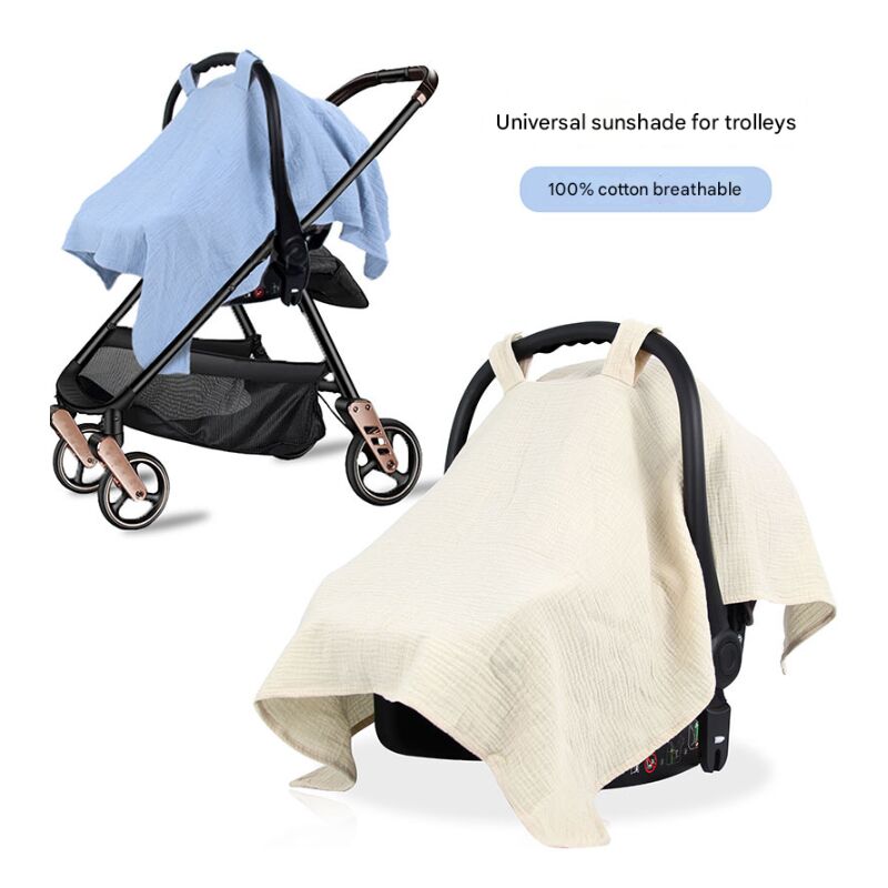 Housse de siège auto en mousseline pour bébé - Housse de poussette pour bébé, respirante et légère, compatible avec la plupart des poussettes et