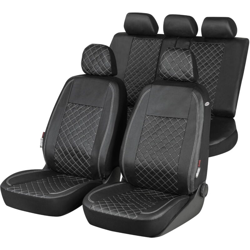 Walser - Housse de siège auto Nappa, set complet de housses de protection pour voitures, noir