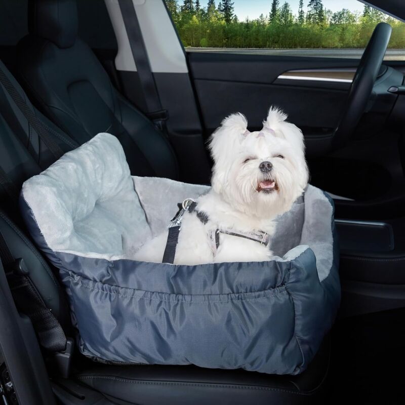 Housse de siège auto pour chien avec fond rigide, imperméable, résistante aux griffures, antidérapante, avec plaque de base stable, noir.
