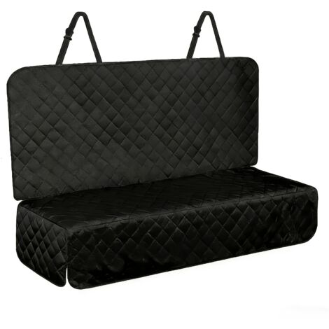 Housse de siège auto résistante en tissu non tissé pour la banquette arrière, anti-rayures, antidérapante, lavable, protège des poils d'animaux et de la boue. Noir, sans fermeture éclair.