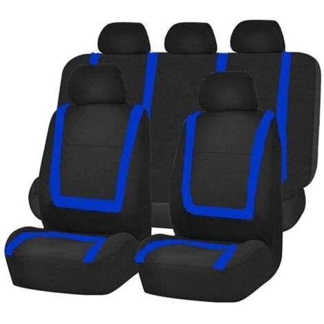 Housse de siège auto universelle 9Pcs Housses de Siège Pour Conducteur et Passager Bleu