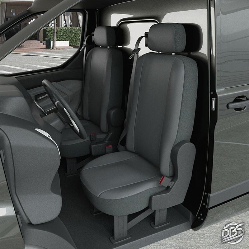 DBS - Housse de siège Auto / Utilitaire - Sur Mesure pour renault Kangoo 3 rab (Dès 04/2021) - 1 siège conducteur + tablette et 1 siège passager