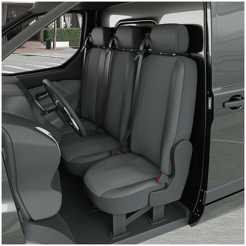 Housse de siège Auto / Utilitaire - Sur Mesure pour RENAULT Master / OPEL Movano (Dès 05/2010) 3 sièges