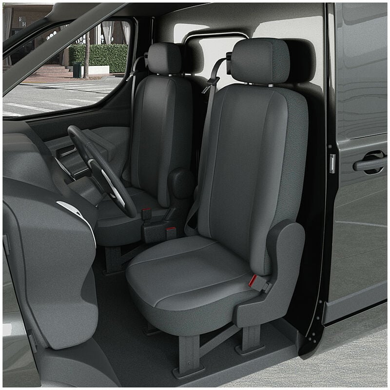 DBS - Housse de siège Auto / Voiture - Sur Mesure pour renault kangoo 2 (Dès 01/2008) - 2 sièges + accoudoir + tablette