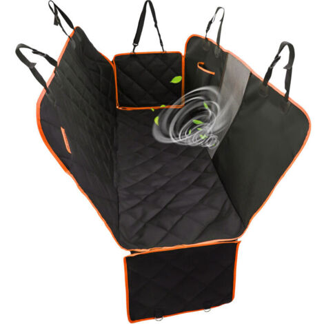 Housse de Siège d'auto pour Chien Banquette Arrière Antidérapant et Imperméable Mise à Niveau Matérielle avec Fenêtre de Visualisation Protection Coffre Universelle Voiture 137X147 cm Noir