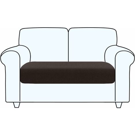 Housse de siège de canapé extensible de haute qualité, protection de coussin, siège de canapé lavable (2 places, marron chocolat)