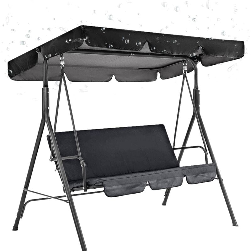 Aougo - Housse de Siège de Jardin et Toit de Rechange pour Balançoire de Jardin 3 Places, Housse de Chaise de Jardin Couvre-siège Swing