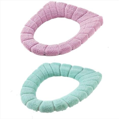 Housse de siège de toilette 2 pièces, coussin de toilette moelleux pour la salle de bain, coussin de toilette pour le coussin plus chaud, adapté à la plupart des toilettes O-U de la famille.