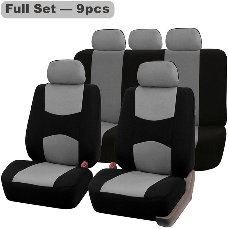 Housse de siège de voiture, housse de siège avant et arrière en tissu respirant, housse de siège universelle en tissu pour berline SUV, housse