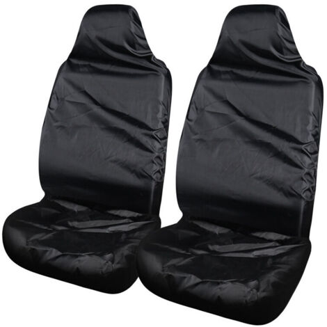 Housse de siège de voiture imperméable noire robuste 2 pièces