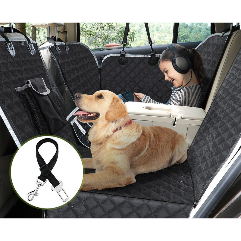 Largeight - Housse de siège de voiture pour chien, Housse de Coffre de Voiture pour Chien Imperméable Anti-déchirure avec Fenêtre de Visualisation,