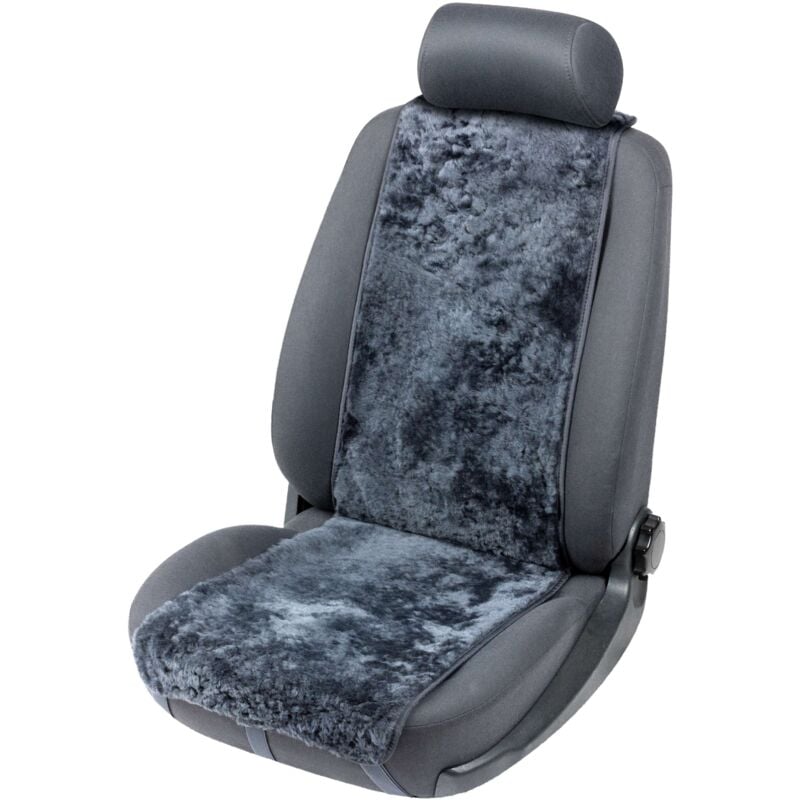 Housse de siège en agneau Cosmo anthracite 12-14mm hauteur de fourrure