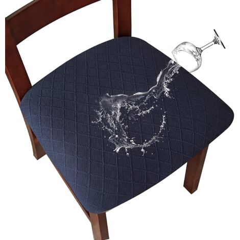 Housse de siège extensible imperméable bleu marine 4 pièces en treillis diamant, boucle 45509 cm, adaptée aux chaises de restaurant