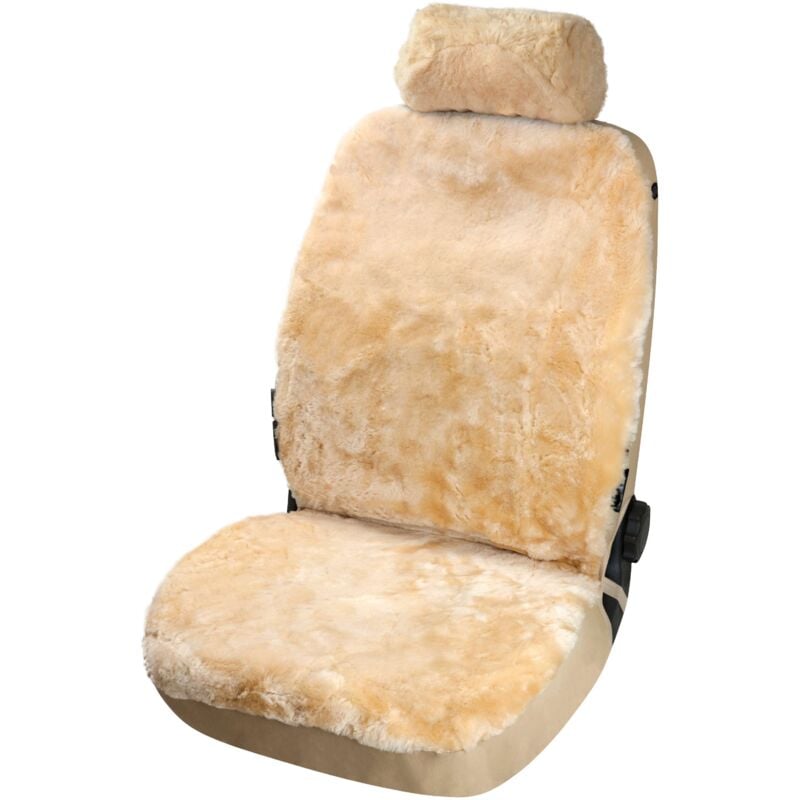 Housse de siège Iva en agneau beige avec système informatique zipp