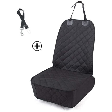 Housse de siège pour chien , protection rembourrée noire pour siège avant de voiture