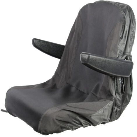 Housse de siège pour tondeuse autoportée, housse de siège de tracteur imperméable avec 2 poches de rangement, taille moyenne, noire