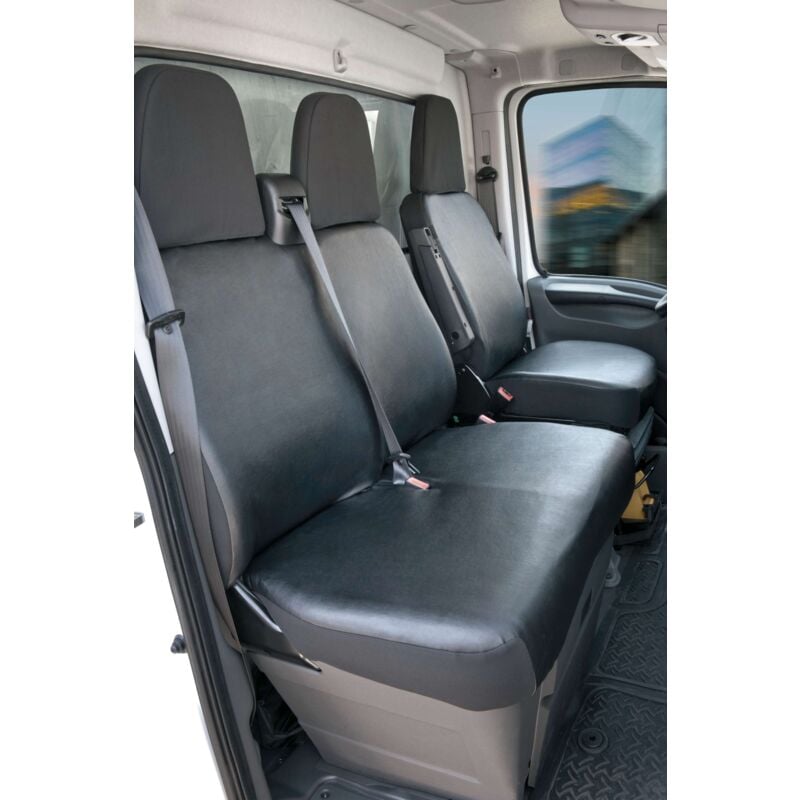 Housse de siège Transporter en simili cuir pour Citroën Jumper ii, Peugeot Boxer, Fiat Ducato, siège simple et double