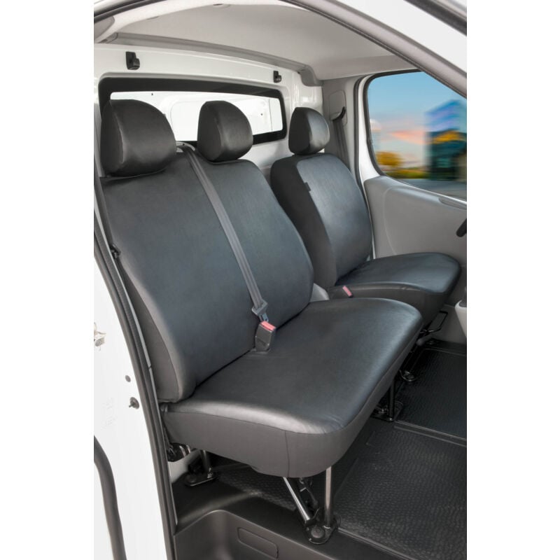 Housse de siège Transporter en simili cuir pour Renault Trafic ii, Opel Vivaro, Nissan Primastar, siège simple et double
