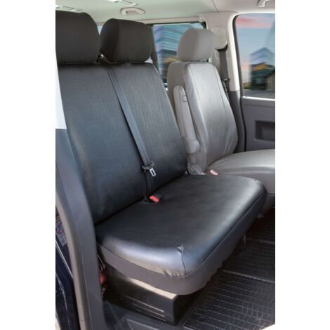Housse de siège Transporter en simili cuir pour VW T5, banquette double à l'avant