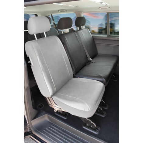 Housse de siège Transporter en simili cuir pour VW T6, double banquette arrière