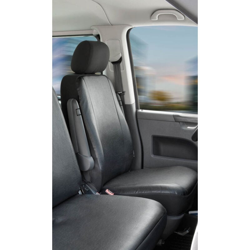 Housse de siège Transporter en simili cuir pour vw T6, siège simple avant