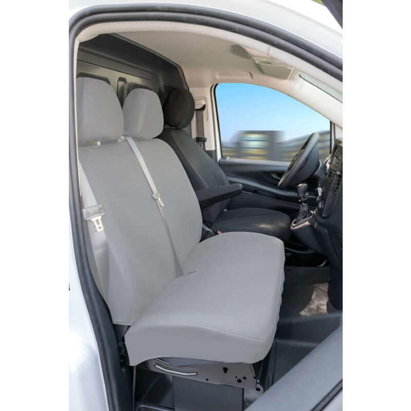 Housse de siège Transporter en tissu pour Mercedes Vito 447, siège simple avec accoudoir à l'intérieur