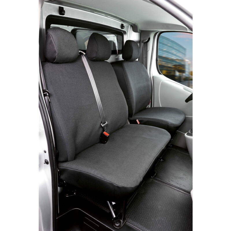 Housse de siège Transporter en tissu pour Opel Vivaro, Renault Traffic, Nissan Primastar, siège simple & double