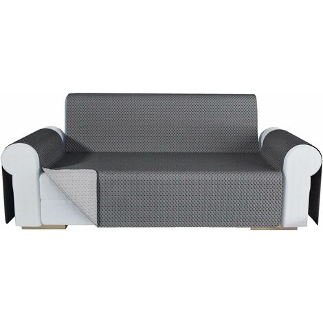 Housse de Sofa Moderne Save Canapé Revêtement Lavable Garniture Gris - 2 Places