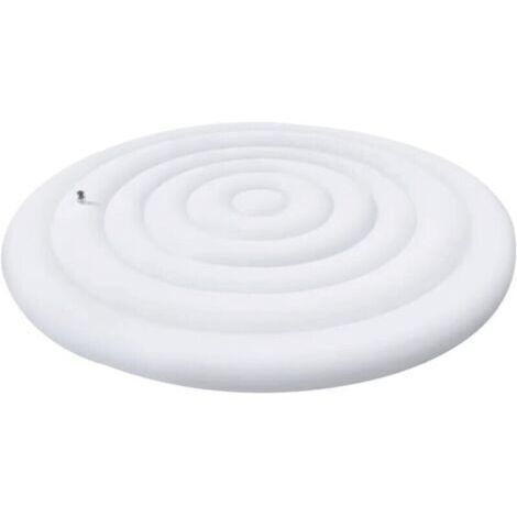 Housse de Spa Gonflable Rond 145cm - Couverture PVC Blanche Résistante pour Jacuzzi Extérieur, Anti-Vent, Anti-Pluie et Anti-Neige