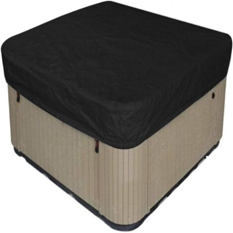 Housse De Spa - Polyester 190T Étanche Anti-UV Anti-poussière - Pour Jacuzzi Carré Extérieur - 207 x 207 x 30 cm - Noir