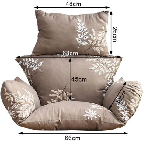 Housse de Suspension pour Fauteuil Œuf et Swing en Rotin [Premium] - Coussin Antidérapant et Lavable en Tissu Suédé, Garni de Perles de Polyester, avec Cordons de Fixation