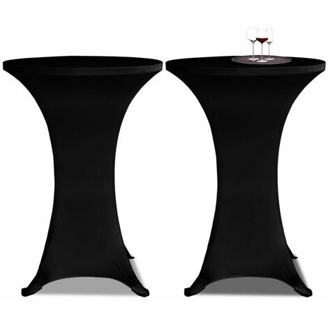 Housse de table Ø60cm Noir extensible 2 pcs DEC022495