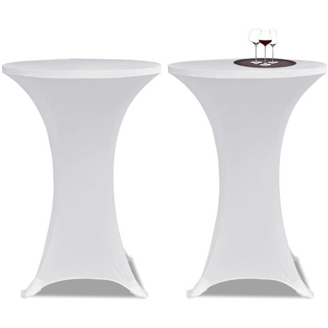Housse de table Ø 70 cm Blanc extensible 2 pcs vidaXL