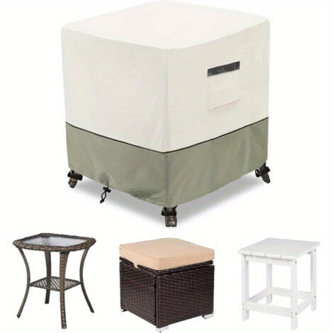 Housse de table basse d’extérieur, Rectangulaire, Étanche, Protection de table Beige