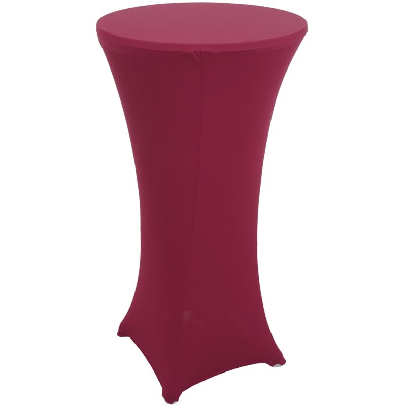 Housse de table de bar extensible diamètre 60 cm bordeaux-rouge 040007209