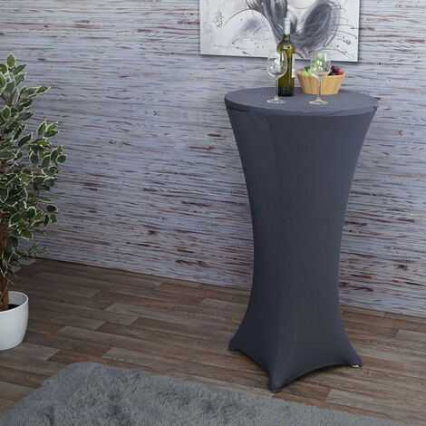 Housse de table de bar HWC-J30, housse de table, stretch Ø 60cm  gris anthracite