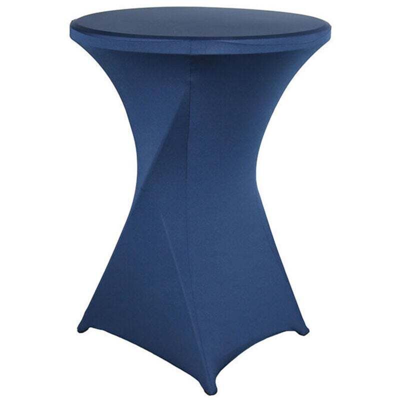 Housse de Table de bistrot - Mange Debout - Deco Cocktail - Stretch Spandex （bleu marine） 60cm×110cm