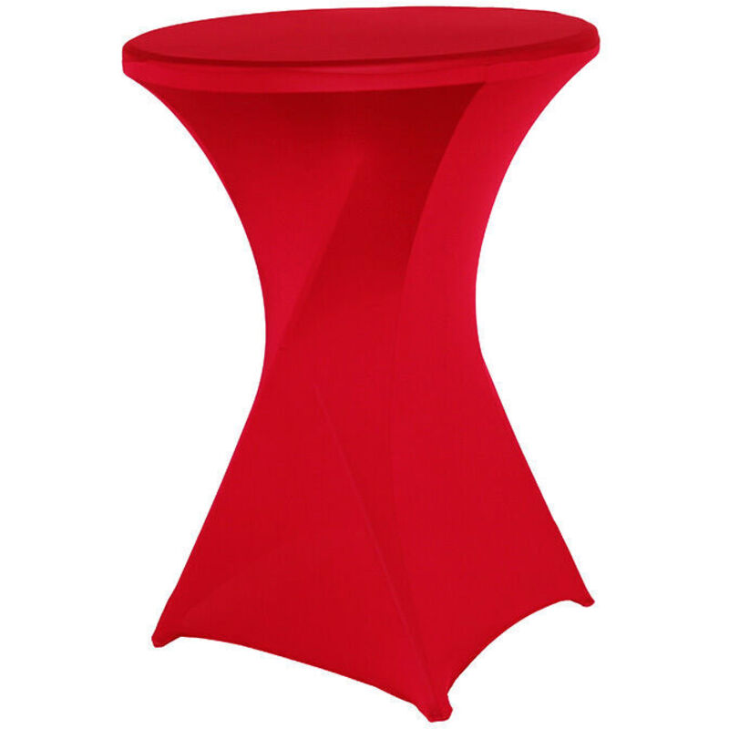 Housse de Table de bistrot - Mange Debout - Deco Cocktail - Stretch Spandex (gros rouge) 60cm×110cm