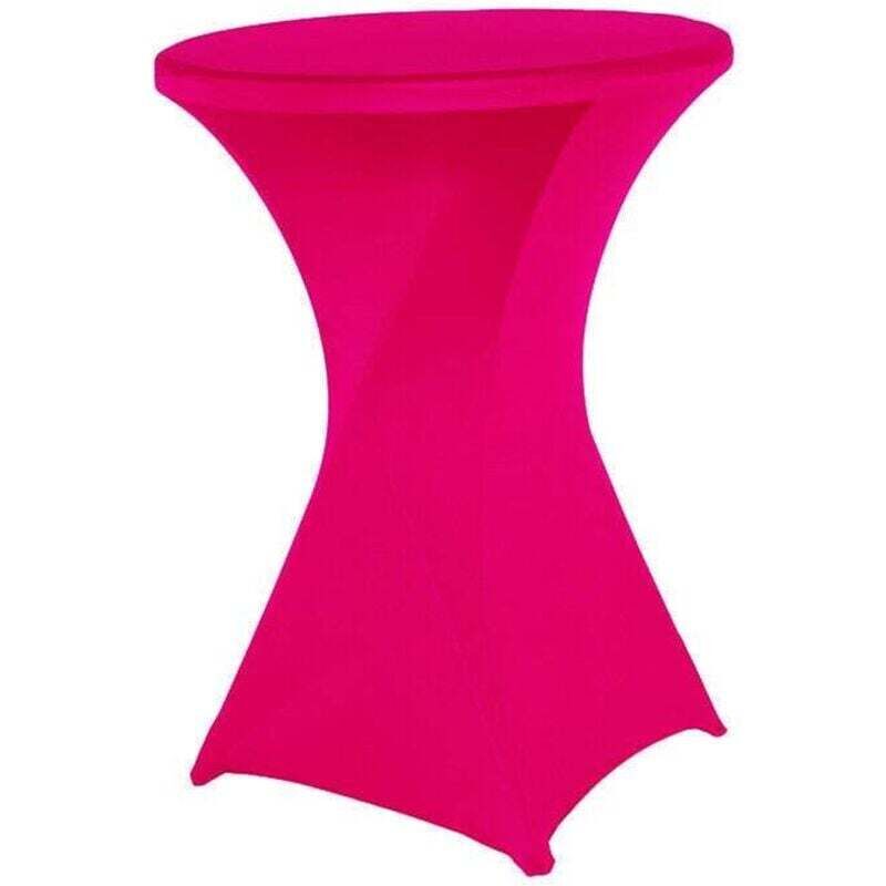 Housse de Table de bistrot - Mange Debout - Deco Cocktail - Stretch Spandex （rose rouge） 60cm×110cm