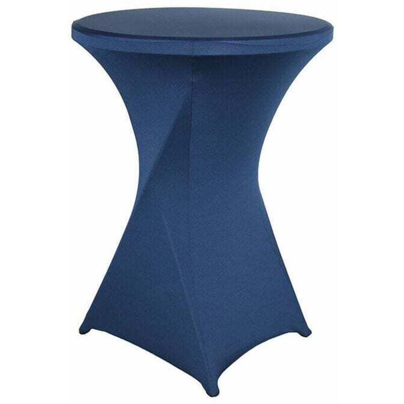 Housse de Table de bistrot - Mange Debout - Deco , XU,Cocktail - Stretch Spandex （bleu marine） 60cm×110cm - KZQ