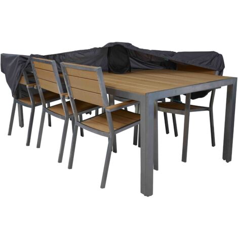 Housse de table de jardin 240 x 130 cm – 100 % polyester enduit polyuréthane – Système Pop'up anti-condensation – Élastique pour maintien – Cov'Up