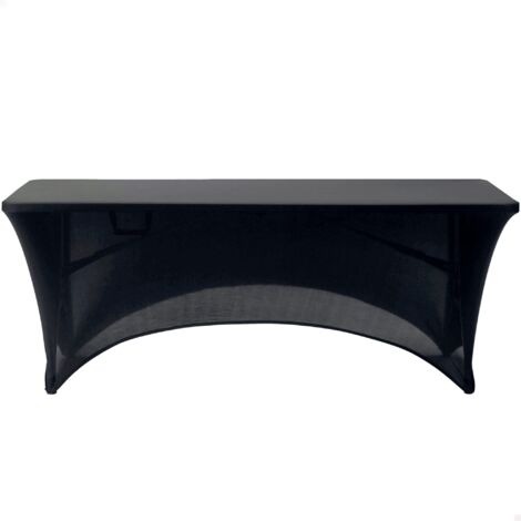Housse de Table de Jardin Noire, Protège-Table Élastique 180X75X75cm, Housse de Protection Robuste pour Meubles de Jardin avec Fixation Renforcée, Housse de Mobilier d'Extérieur