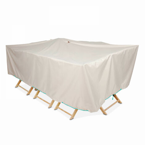 Housse de table de jardin rectangulaire 240 x 130 cm – Imperméable et déperlant – 100% polyester enduit PVC – Système Pop'up anti-condensation – Cov'Up