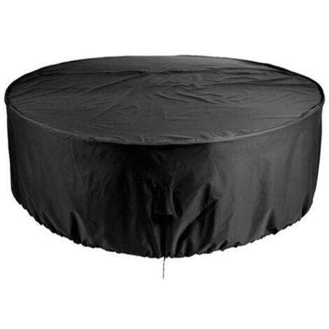 Housse de table de jardin ronde 120 cm – Tissu Oxford 210D imperméable – Résistant aux déchirures et aux UV – Cordon de verrouillage inclus - VENT 210 D