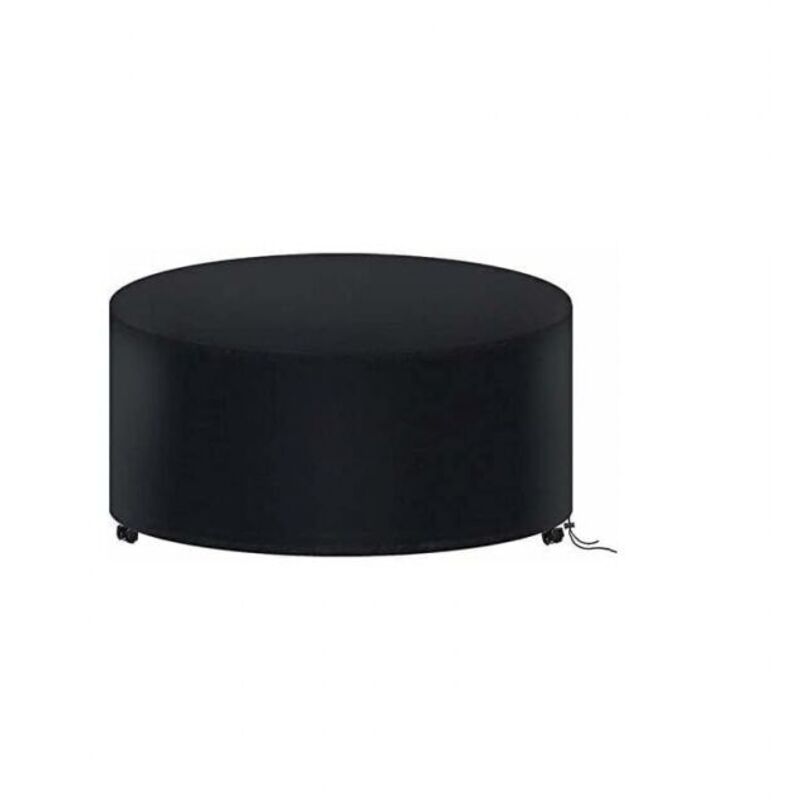 Housse de table de jardin ronde, housse de mobilier de jardin imperméable, bâche Oxford 210D, 185 x 110CM (noir)