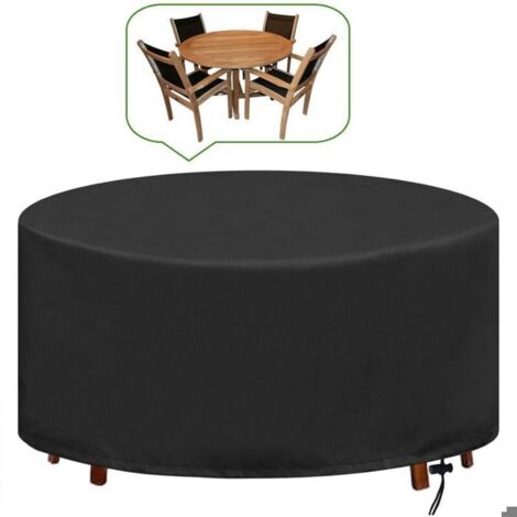 Housse de Table de Jardin Ronde Imperméable et Anti-UV en Oxford Résistant, Protection Extérieure Ø128 x 71 cm