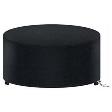 Housse de table de jardin ronde, XU, Housse de mobilier de jardin imperméable, Bâche Oxford 210D, 128 X 71CM (noir) -