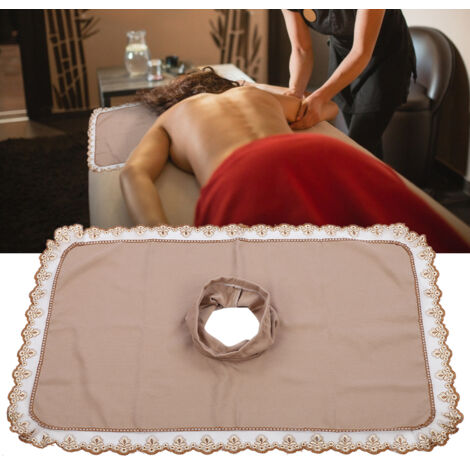Housse de Table de Massage avec Ouverture Faciale, Couverture pour Spa et Soins de Beauté en Tissu Clair