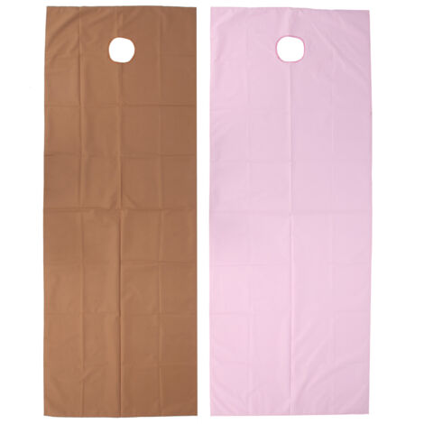 Housse de table de massage imperméable et résistante aux taches avec trou pour le visage (Rose et Brun foncé)