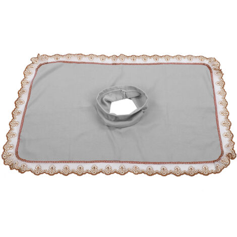 Housse de Table de Massage pour Spa avec Ouverture pour le Visage, Couverture pour Salon de Beauté Gris